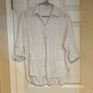 White button down blouse